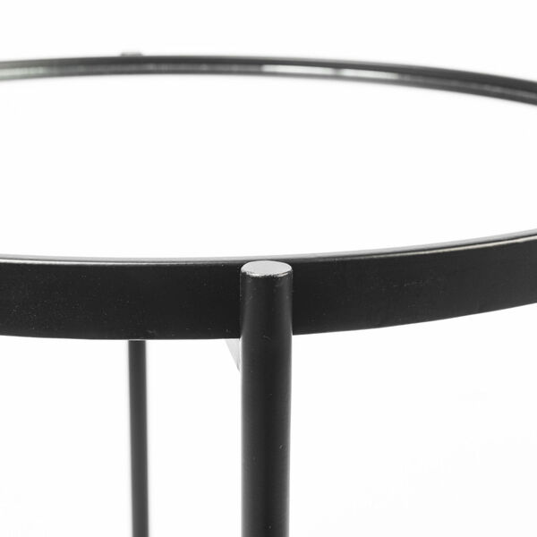 Samantha Black 24-Inch Mirror Top End Table, image 6