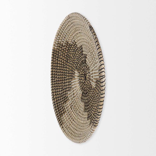 Luna Light Brown Seagrass Round Wall Hanging Plate, image 3