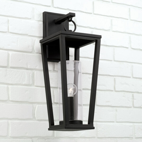 Elliott Black One-Light Outdoor Wall Mounted with Clear Glass, image 3