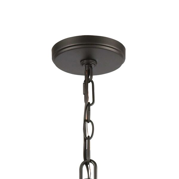 Talia Oil Rubbed Bronze and Satin Brass Eight-Light Chandelier, image 5