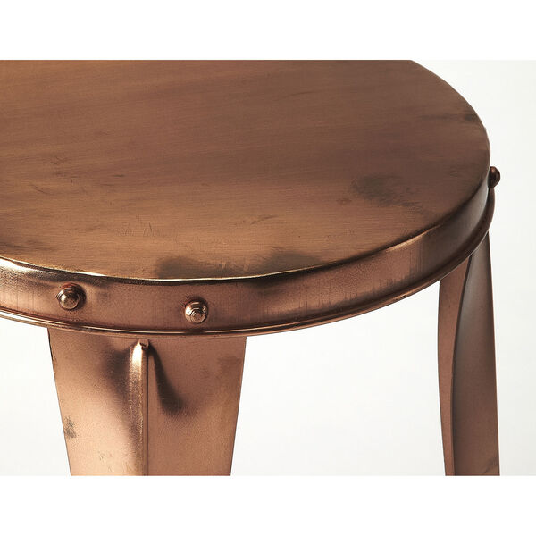 Industrial Chic Copper Ulrich Backless Bar Stool, image 2