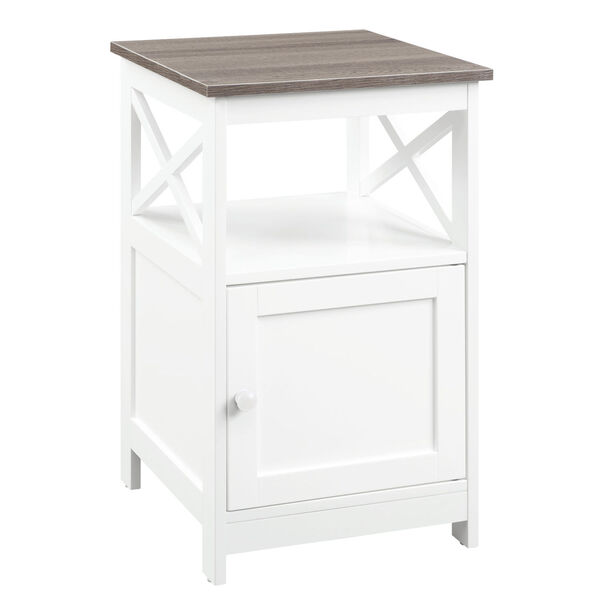 Oxford Driftwood and White End Table with Cabinet, image 2