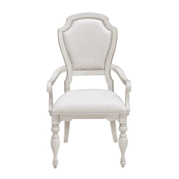 Glendale Estates White Upholstered Dining Arm Chair, image 1