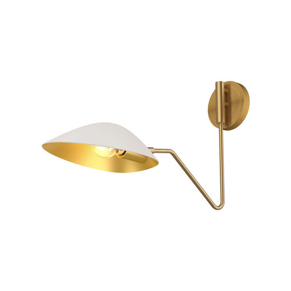 Oscar White and Aged Gold One-Light Convertible Wall Sconce, image 1