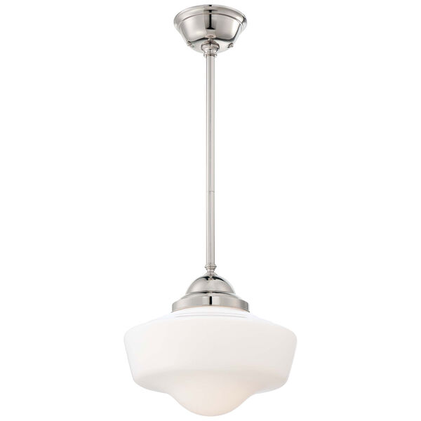 One-Light Pendant in Polished Nickel, image 1