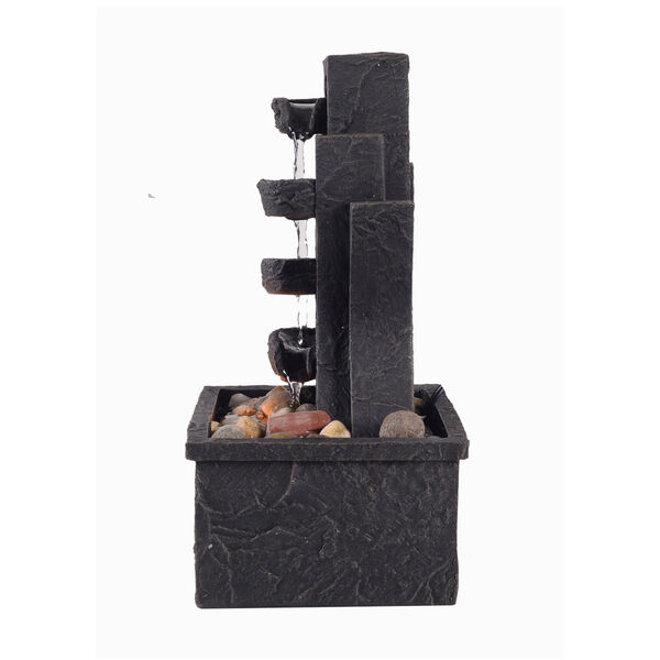 Charcoal Table Top Fountain with LED Light, image 2