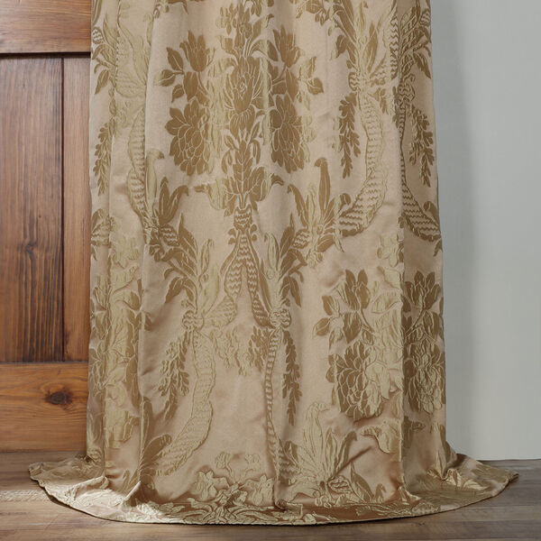 Magdelena Beige and Gold Faux Silk Jacquard Curtain-SAMPLE SWATCH ONLY, image 4