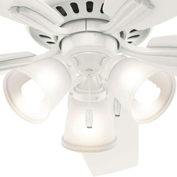 Newsome Fresh White 52-Inch Three-Light Fluorescent Adjustable Ceiling Fan, image 7