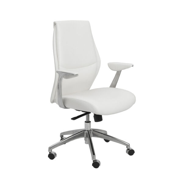 Crosby White 26-Inch Low Back Office Chair, image 2
