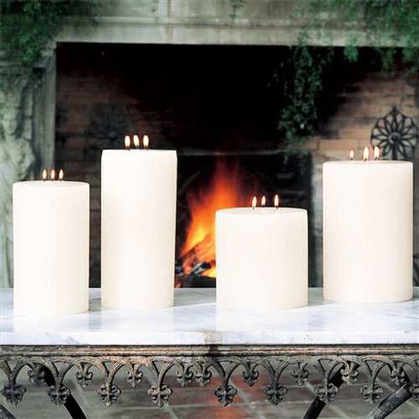 3-Wick Unscented Pillar Candle - 6 x 9, image 3