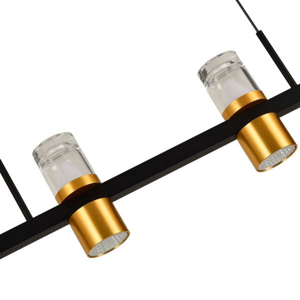 Ellegi Black Adjustable Six-Light Integrated LED Island Chandelier, image 4