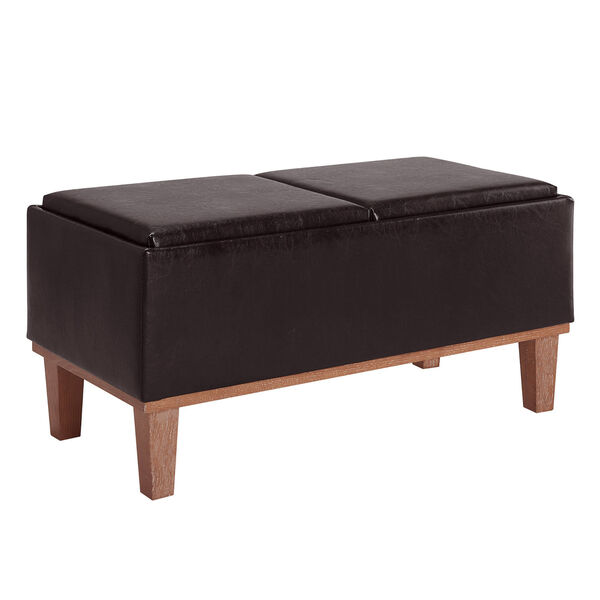 Brown Designs4Comfort Brentwood Storage Ottoman with Reversible Tray, image 3