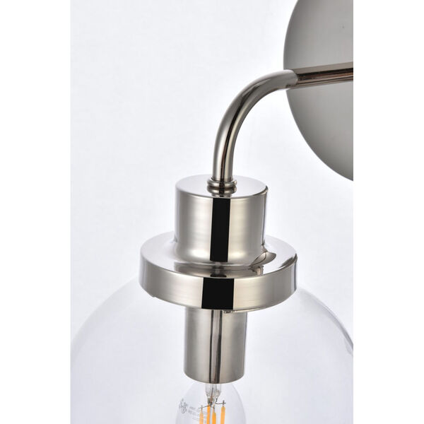 Hanson Polished Nickel and Clear Shade One-Light Bath Vanity, image 5
