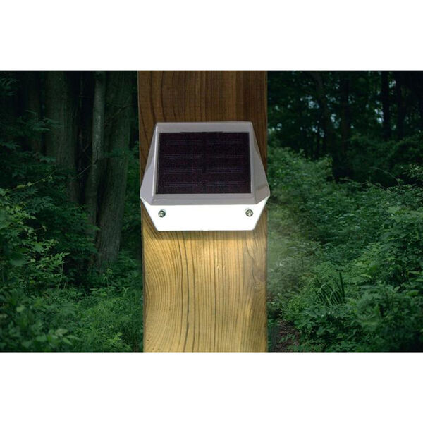 White Aluminum LED Solar Powered Deck and Wall Light, image 4
