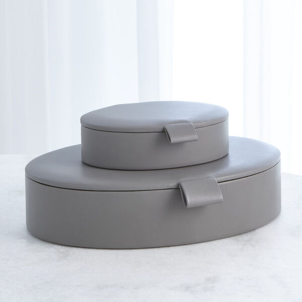 Studio A Home Marble Gray Large Signature Oval Leather Box, image 3