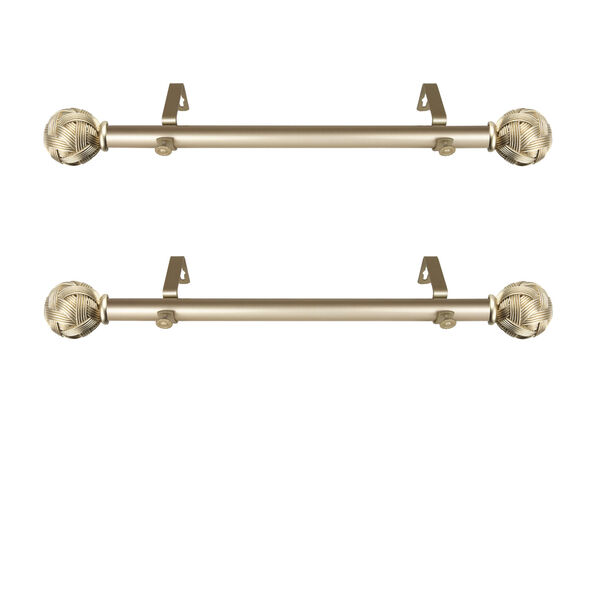 Twine Light Gold 20-Inch Side Curtain Rod, Set of 2, image 1