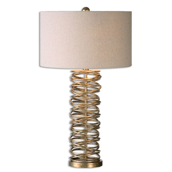Amarey Silver Champagne One-Light Metal Ring Table Lamp, image 1
