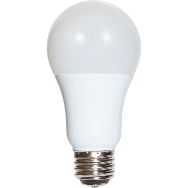 SATCO Frosted White LED A19 Meduim 3/9/12 Watt Type A Bulb with 3000K 1200 Lumens 80 CRI and 220 Degrees Beam, image 1