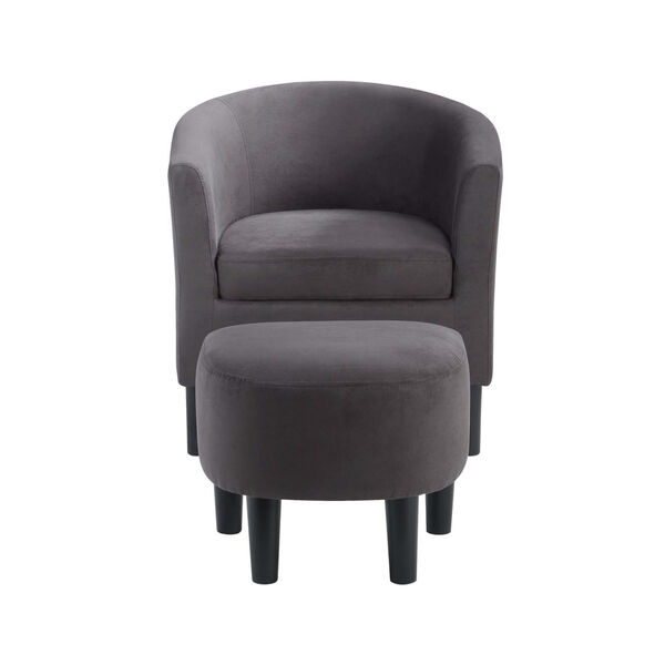 Take a Seat Dark Gray Microfiber Churchill Accent Chair with Ottoman, image 4
