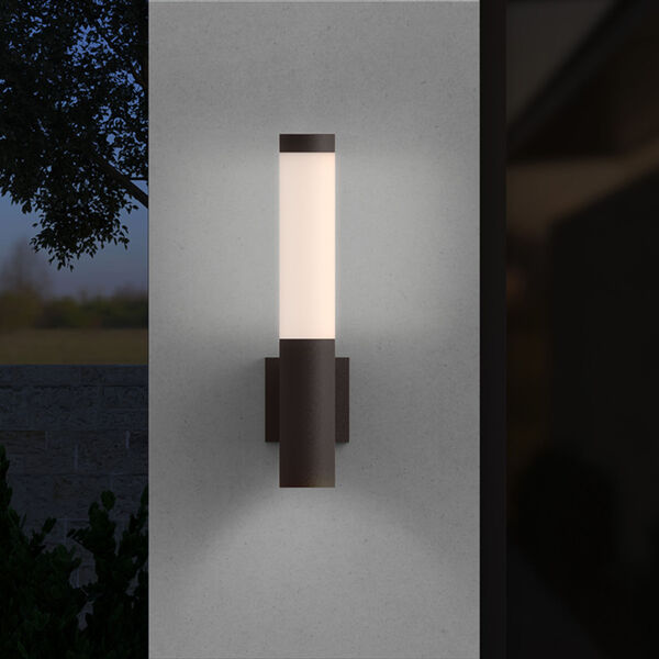 Square Column Textured Gray LED 3-Inch Wall Sconce, image 2