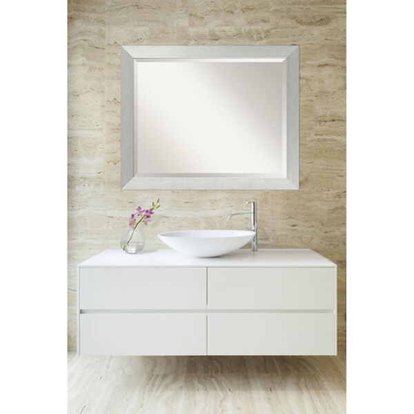 Brushed Silver 32 x 26-Inch Large Vanity Mirror, image 4