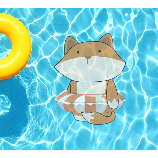 Orange Fox Underwater Pool Tattoo, image 1