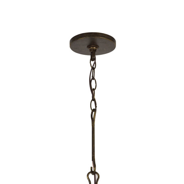 Solaris English Bronze Wrought Iron Nine-Light Pendant with Glass Ball Accent, image 4
