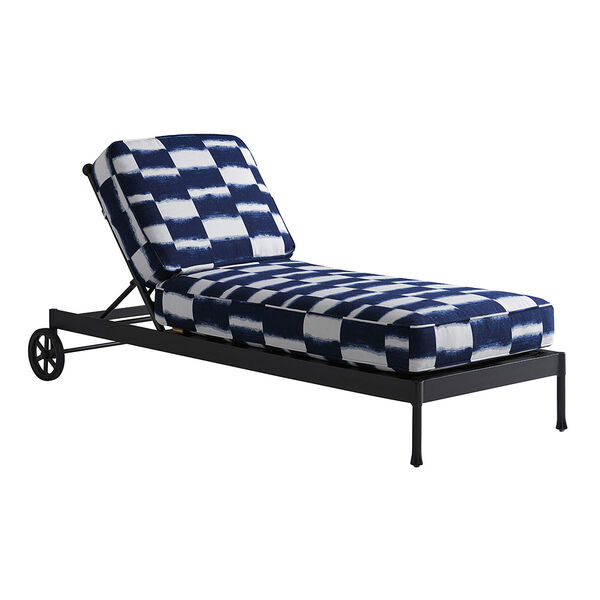 Pavlova Graphite and Blue Chaise Lounge, image 1