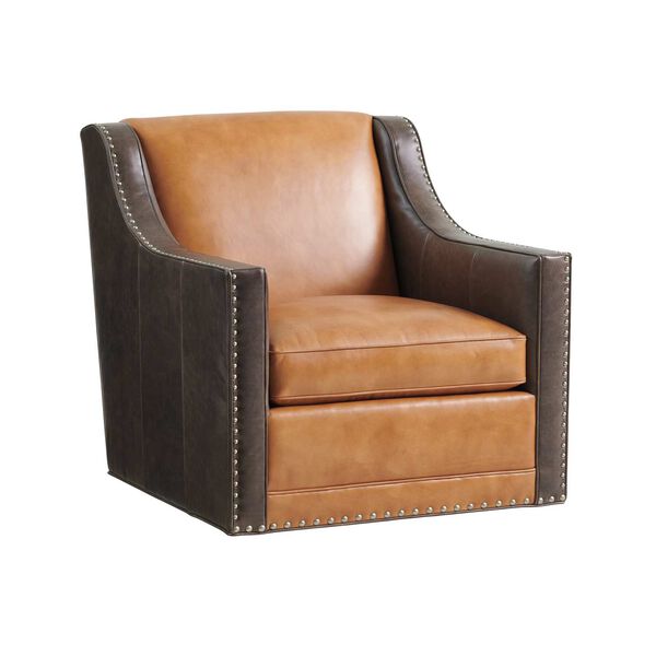 Silverado Walnut Brown Leather Chair, image 1