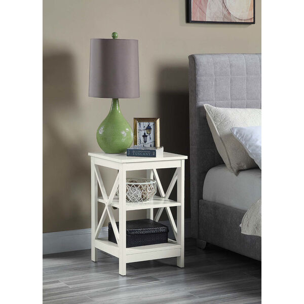Oxford Ivory End Table with Shelves, image 2