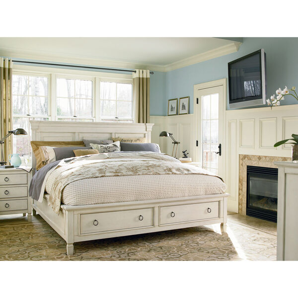 Summer Hill White Complete Queen Storage Bed, image 1