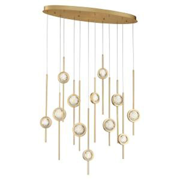Barletta Brass Anodized Aluminum 12-Inch Integrated LED Chandelier, image 1
