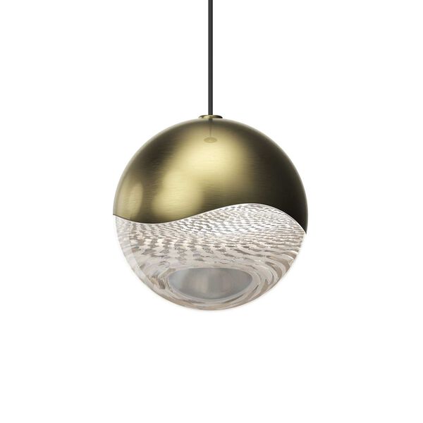 Grapes Brass Four-Inch LED Mini Pendant with Round Canopy, image 1
