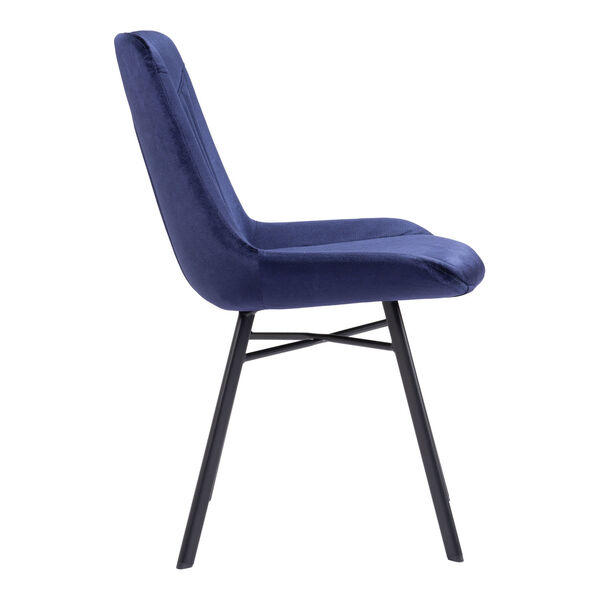 Tyler Blue and Matte Black Dining Chair, image 2