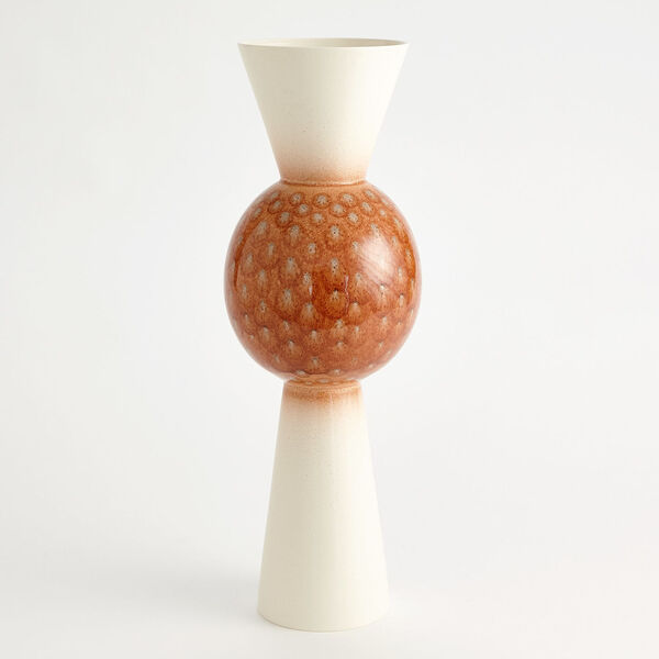 White and Brown Sunset Dots Upper Orb Vase, image 2
