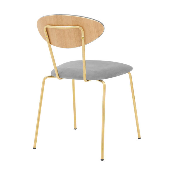 Neo Gray Velvet Gold Chrome Dining Chair, Set of Two, image 4