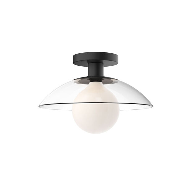 Francesca One-Light Semi-Flush Mount with Clear Glass, image 1