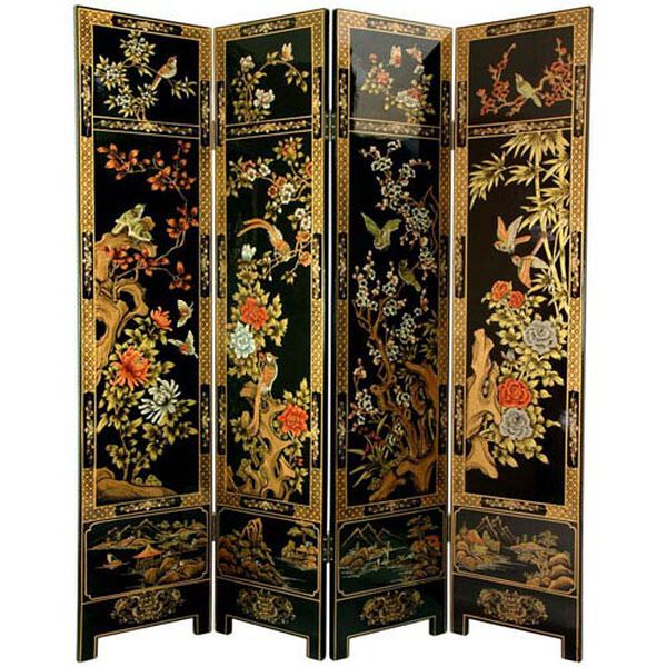 Four Seasons Flowers Screen, Width - 64 Inches, image 1