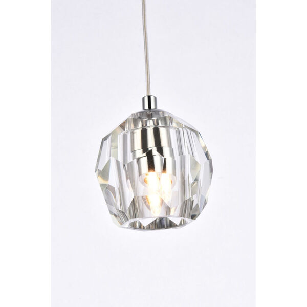Eren Chrome One-Light Mini-Pendant with Royal Cut Clear Crystal, image 4