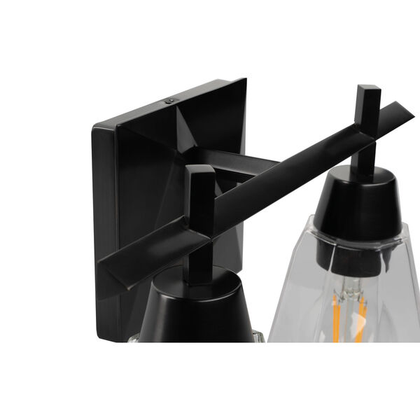 Arctic Acid Dipped Black Two-Light Wall Sconce, image 4
