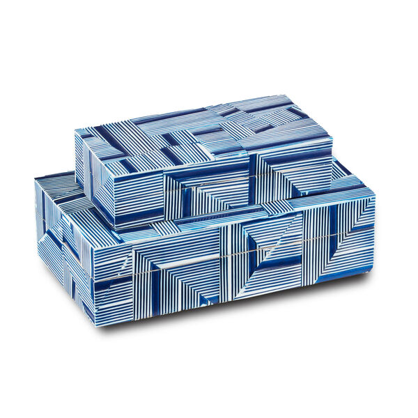Cade Blue and White Nesting Box, Set of 2, image 1