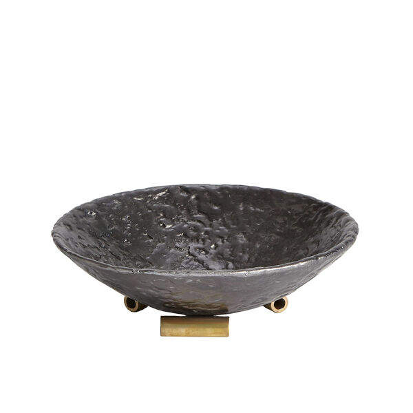 Ferro Black and Brass Decorative Bowl, image 1