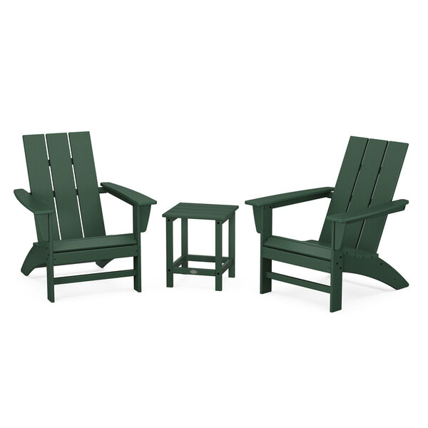 Green Adirondack Set with Long Island Side Table, 3-Piece, image 1
