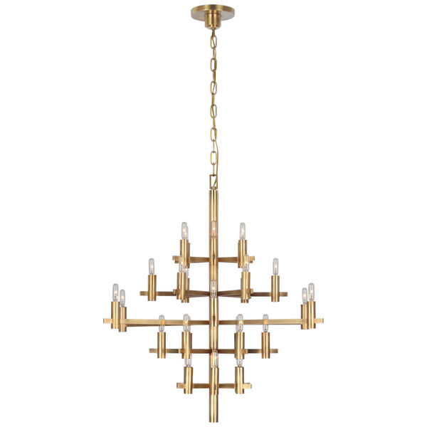 Sonnet Medium Chandelier in Antique-Burnished Brass by Chapman  and  Myers, image 1