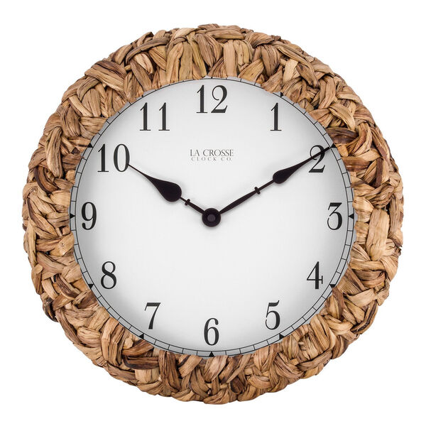 Natural Palm Leaf Wrapped Clock, image 1