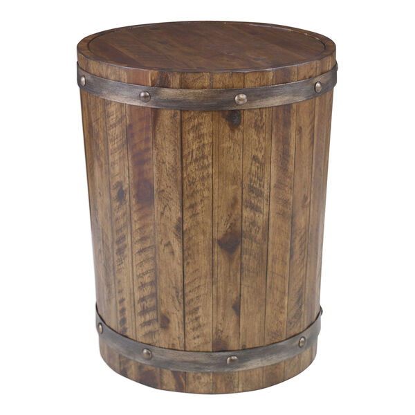 Ceylon Wine Barrel Accent Table, image 1