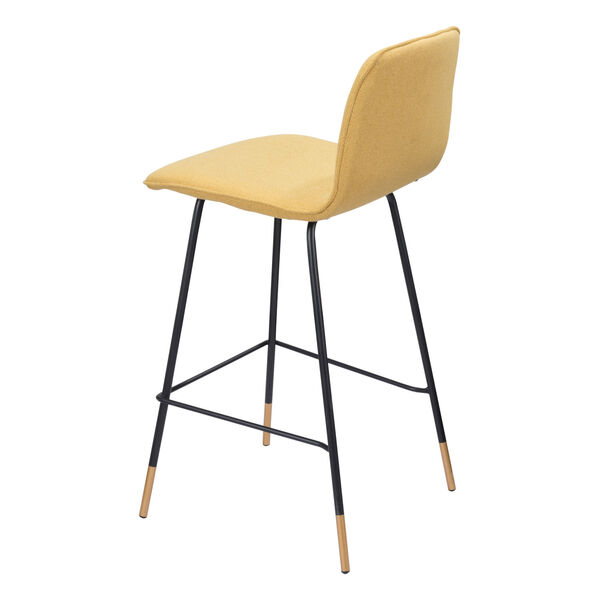 Var Yellow, Black and Gold Counter Height Bar Stool, image 6