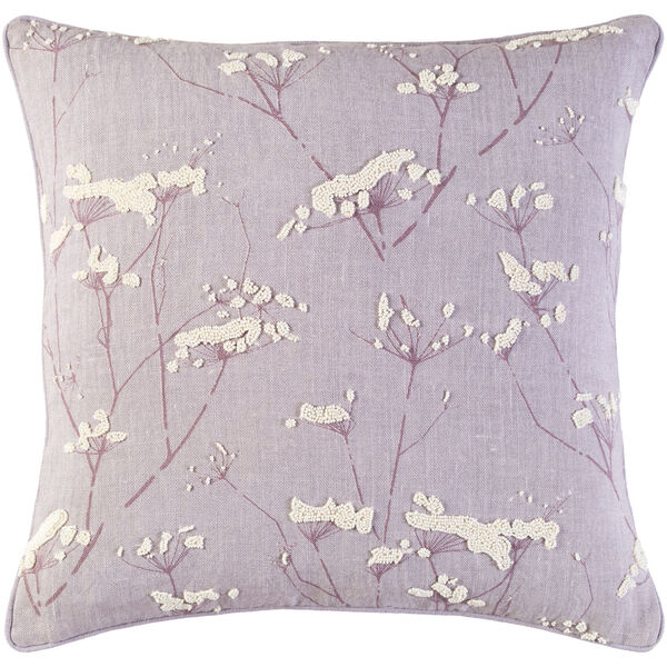 Enchanted Purple and Neutral 20-Inch Pillow with Down Fill, image 1