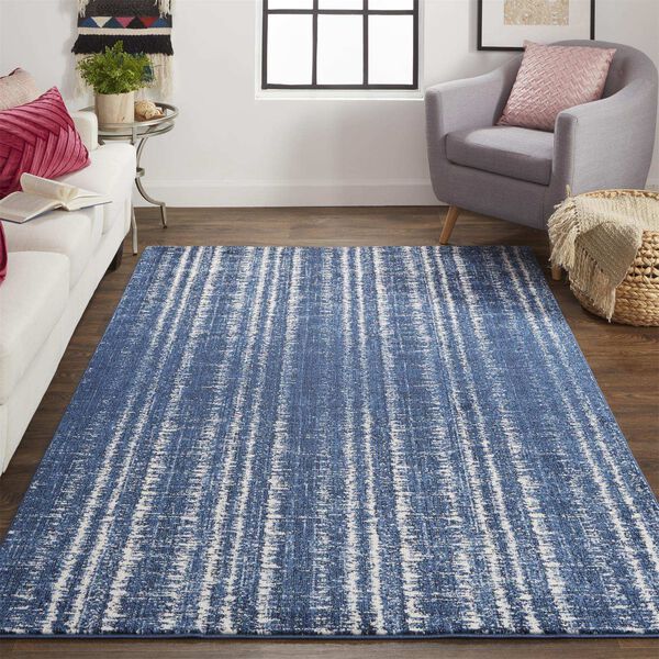Remmy Blue Black Ivory Rectangular 4 Ft. 3 In. x 6 Ft. 3 In. Area Rug, image 2