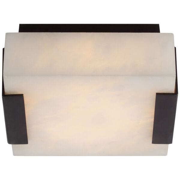 Covet Low Clip Solitaire Flush Mount in Bronze with Alabaster by Kelly Wearstler, image 1